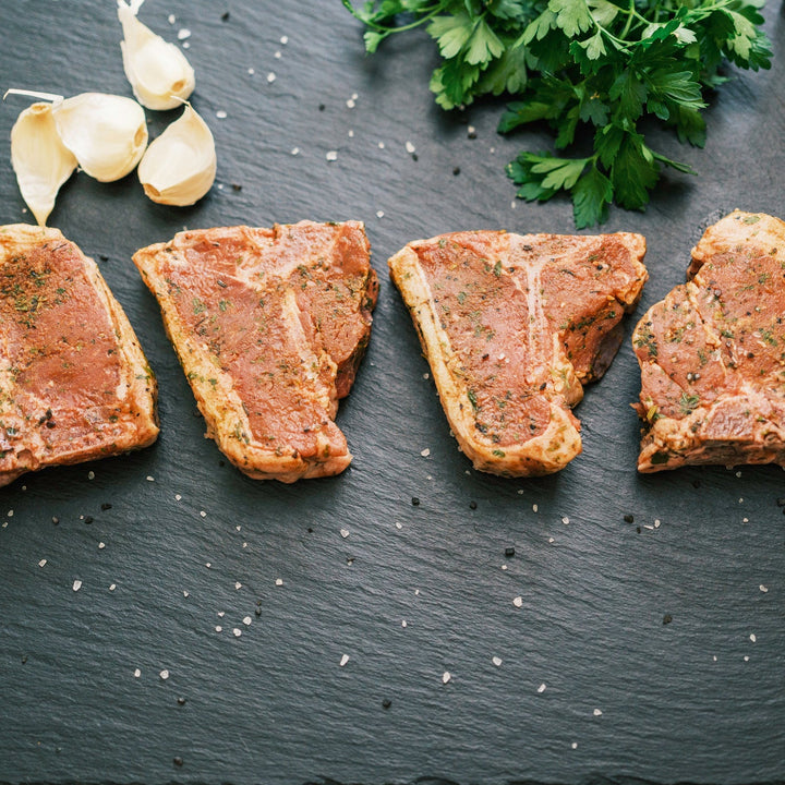 Grass Fed Lamb Loin Chops w/ Italian Garlic