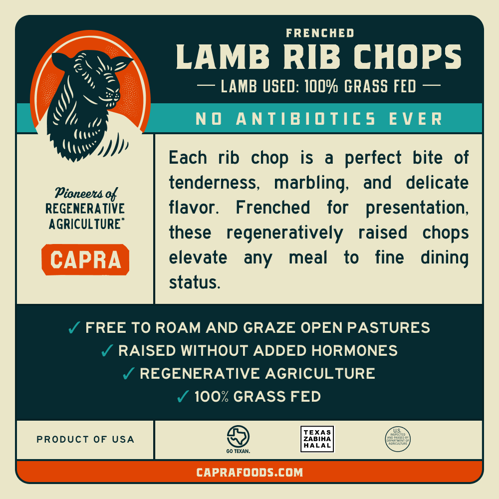 Grass Fed Frenched Lamb Rib Chops | 2pc